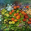 Ze zahrad - Chryzantmy,olej 90x80