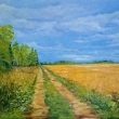 Cesta v polch , olej 70x50