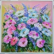 Kvtinov fantazie I., akryl 70x70, mono zakoupit Artdem Brno
