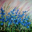 Modr poten, akryl 60x60