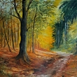 Podzim malem, olej 80x90 , mono zakoupit v Galerii Zelen dm, jezd nad Lesy, Praha