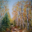 Cesta podzimnm lesem, 40x50 olej